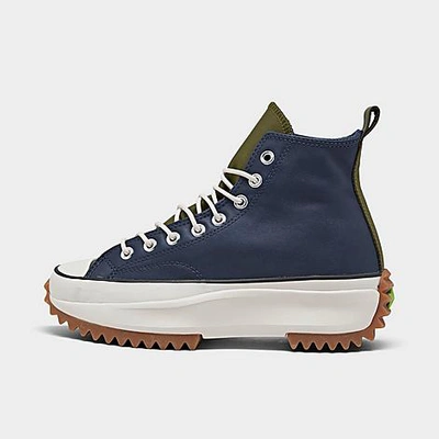 Shop Converse Women's Run Star Hike Leather Platform High Top Sneaker Boots In Blue