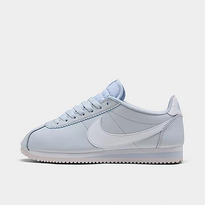 Shop Nike Women's Classic Cortez Leather Casual Shoes In Light Smoke Grey/particle Grey