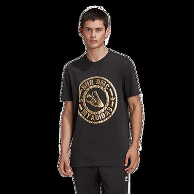 Shop Adidas Originals Adidas Men's Originals X Run-dmc Metallic T-shirt In Black