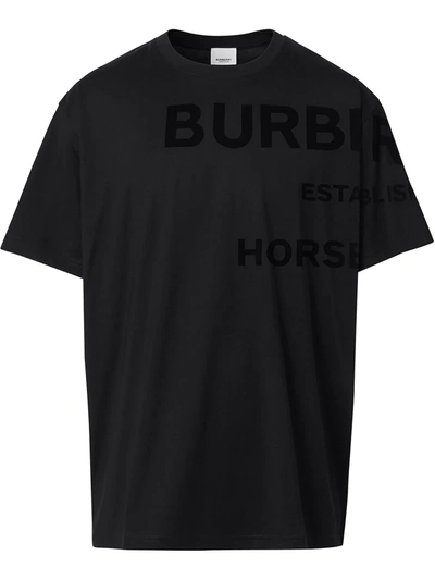 Shop Burberry Horseferry-print T-shirt In Black