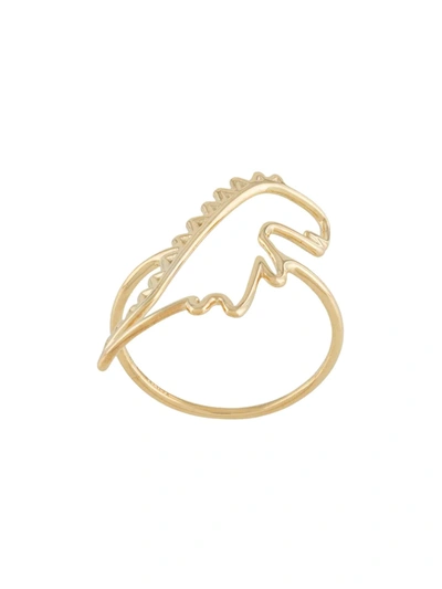 Shop Aliita Dino Outline Ring In Gold