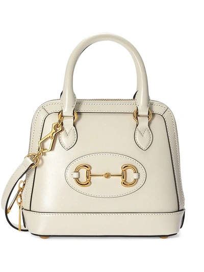 Shop Gucci Horsebit 1955 Tote Bag In White