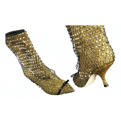 Pre-owned Marco De Vincenzo Leather Ankle Boots In Gold