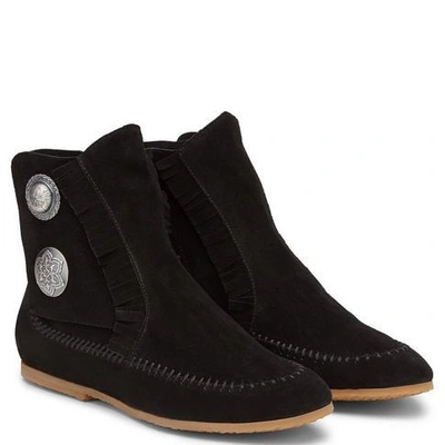 Shop Giuseppe Zanotti - Calfskin Leather Boot Seattle In Black