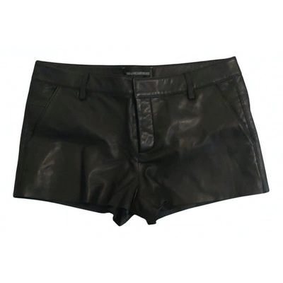 Pre-owned Zadig & Voltaire Black Leather Shorts