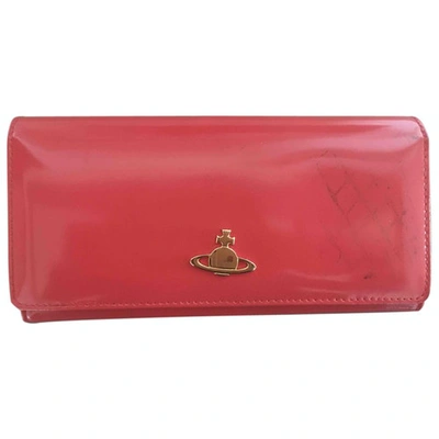 Pre-owned Vivienne Westwood Patent Leather Wallet In Orange