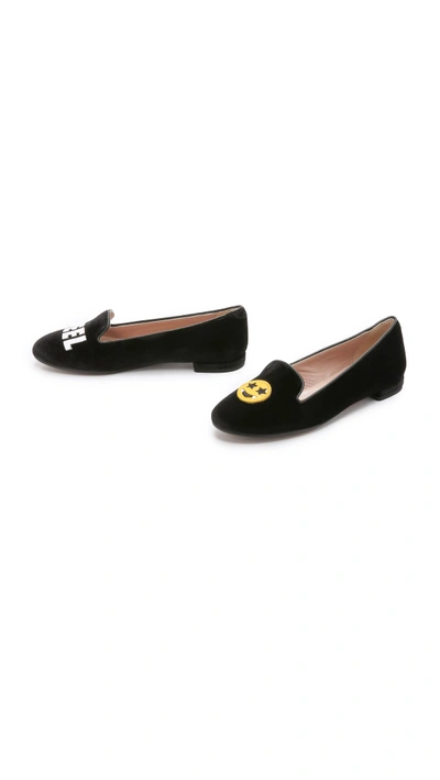 Shop Chiara Ferragni I Feel Smoking Slippers In Black