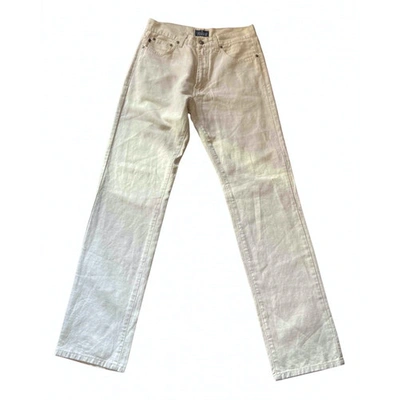 Pre-owned Trussardi Straight Jeans In Beige
