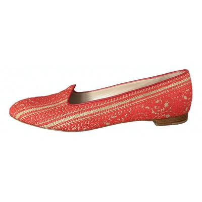Pre-owned Fratelli Rossetti Red Cloth Ballet Flats