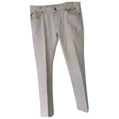 Pre-owned Gucci White Cotton Jeans