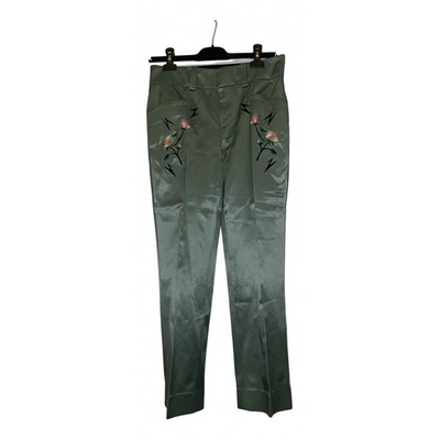 Pre-owned Coach Green Cotton Trousers