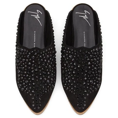 Shop Giuseppe Zanotti - Flat Shoes With Crystals Jasmin In Black