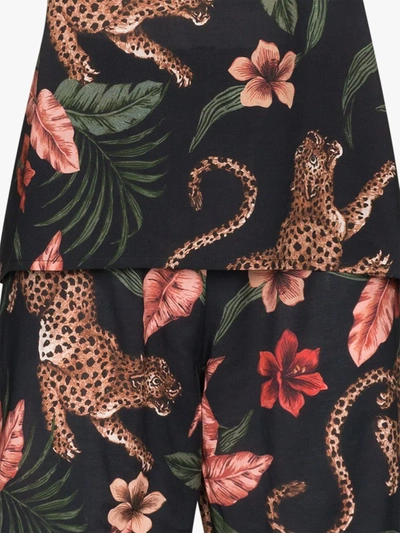 Shop Desmond & Dempsey 'soleia' Pyjama Mit Leoparden-print In Blau