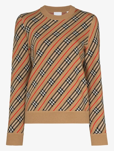 Shop Burberry Vintage Check Sweater In Neutrals