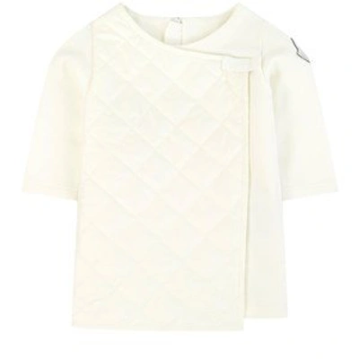 Shop Moncler Cream Quilted Dress