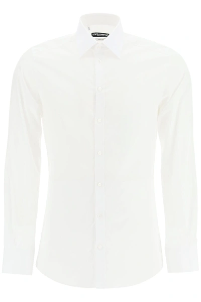 Shop Dolce & Gabbana Gold Fit Classic Shirt In Bianco Ottico (white)
