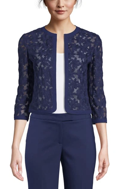Shop Anne Klein Lace Open Front Cardigan In Distant Mountain