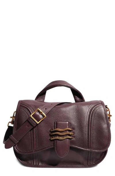 Shop Aimee Kestenberg Fierce & Fab Leather Saddle Bag In Merlot