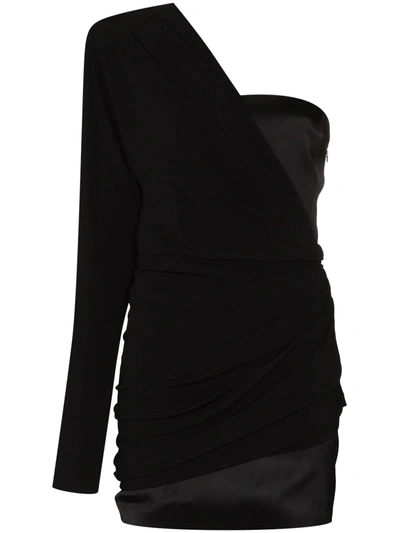 Shop Gauge81 Saratov One-shoulder Mini Dress In Black
