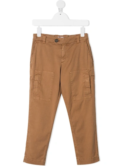 Shop Brunello Cucinelli Slim Fit Trousers In Brown