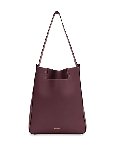 Shop Burberry Large Basket Bag In Deep Claret