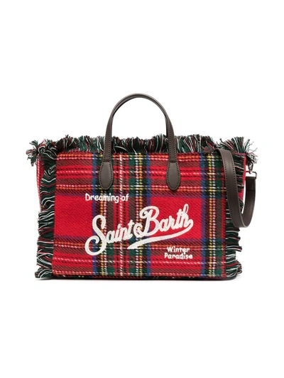 Shop Mc2 Saint Barth Colette Tartan Bag In Red