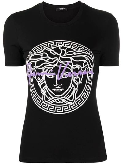Shop Versace Medusa Head Motif T-shirt In Black