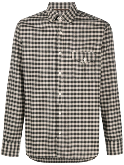 Shop Tintoria Mattei Check Print Shirt In Neutrals