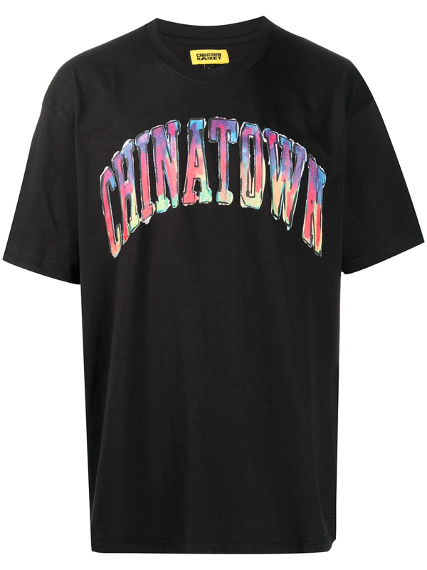 Chinatown Market Watercolor Logo-print Cotton T-shirt In Black | ModeSens