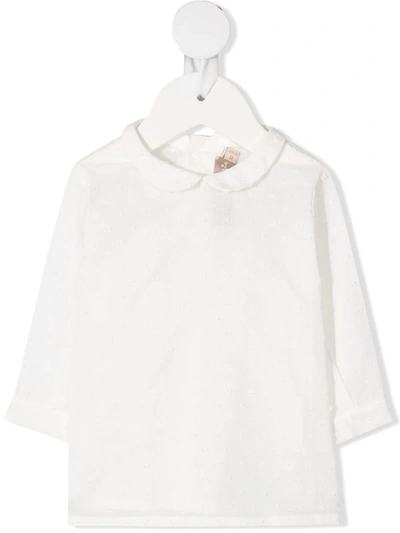 Shop La Stupenderia Textured Spot Blouse In White