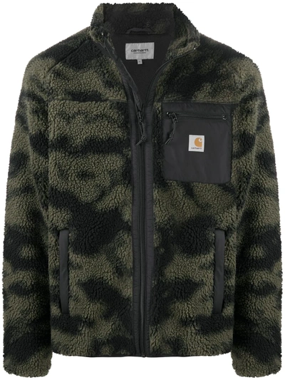Shop Carhartt Camouflage Fleece Jacket In Green