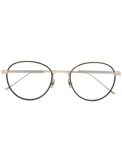Shop Cartier C De  Round-frame Glasses In Gold