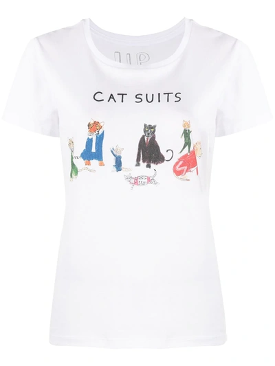 Shop Unfortunate Portrait Cats-print Cotton T-shirt In White