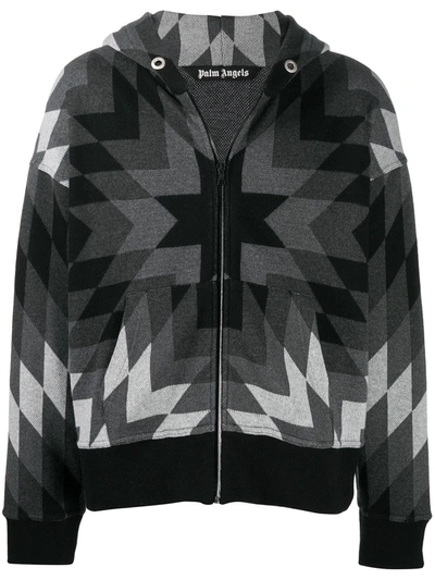 Shop Palm Angels Geometric-patterned Hoodie In Black