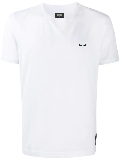Shop Fendi Bag Bugs Logo-embroidered T-shirt In White
