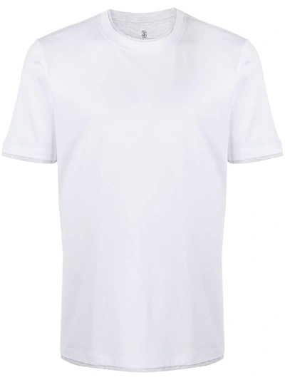 Shop Brunello Cucinelli Crew-neck Fitted T-shirt In White