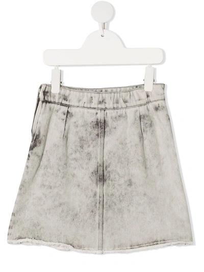 Shop Andorine Stonewashed Denim Skirt In Grey