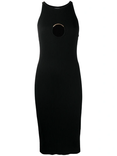 Shop Versace Cut-out Detail Dress In Black