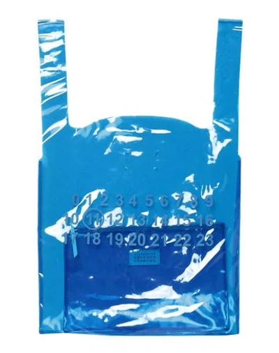 Shop Maison Margiela Woman Handbag Azure Size - Pvc - Polyvinyl Chloride In Blue