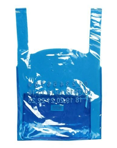 Shop Maison Margiela Woman Handbag Azure Size - Pvc - Polyvinyl Chloride In Blue