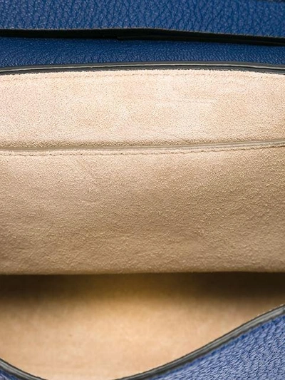 Shop Chloé Navy Drew Mini Leather Shoulder Bag