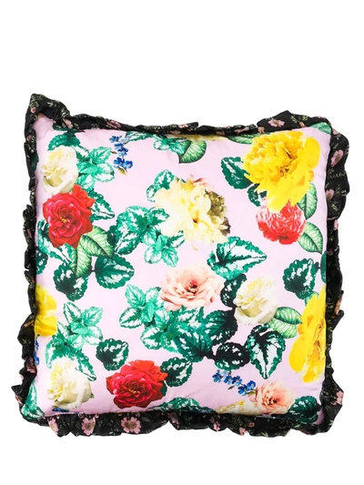 Shop Preen By Thornton Bregazzi Wild Rose Cushion In Pink