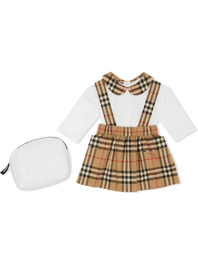 Shop Burberry Vintage Check Two-piece Gift Set In White