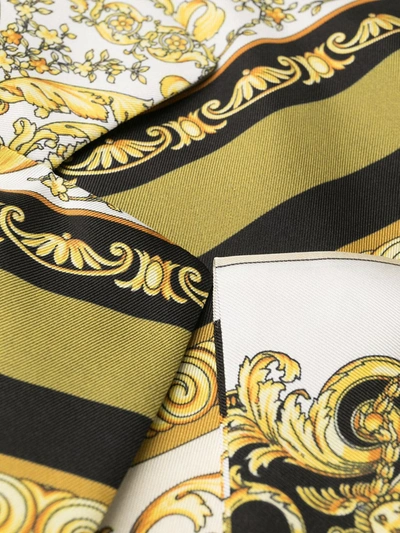 Shop Versace Baroque-print Pajama Shirt In Yellow