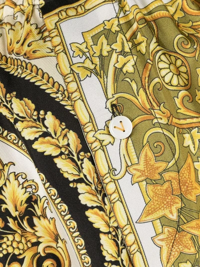 Shop Versace Baroque-print Pajama Trousers In Yellow