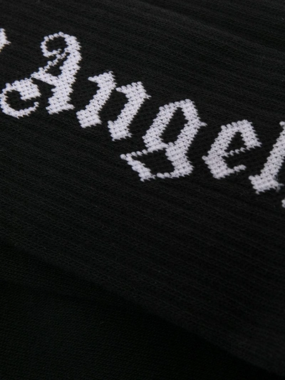 Shop Palm Angels Jacquard Logo Detail Socks In Black