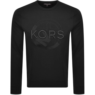 Shop Michael Kors Logo Crew Neck Sweatshirt Black