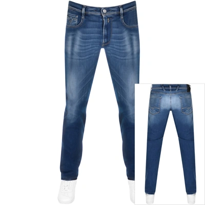 Shop Replay Anbass Slim Fit Hyperflex Jeans Blue