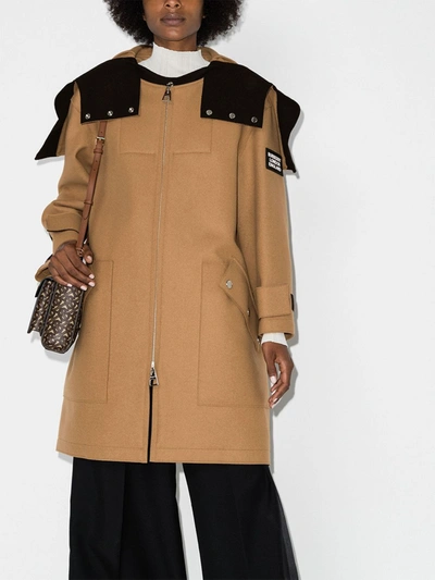 Shop Burberry Lisburn Parka Coat In Neutrals