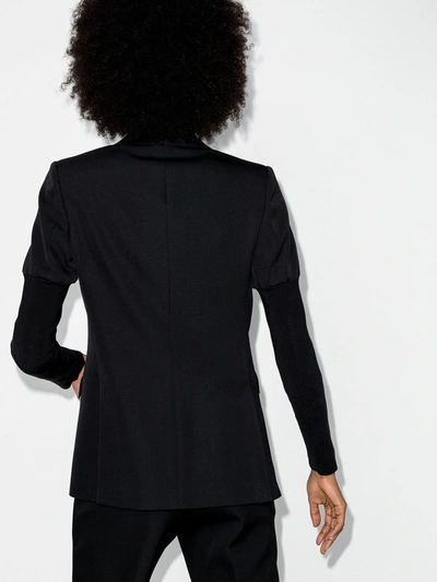 Shop Burberry Black Debby Contrasting Sleeve Blazer